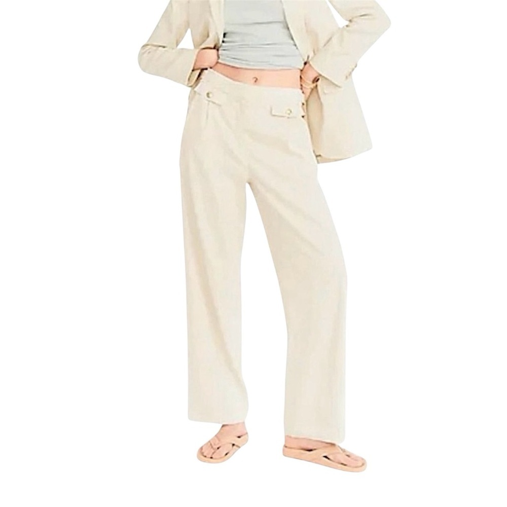 J. Crew Collection Side-Tab Trouser in Italian Linen Blend size 6